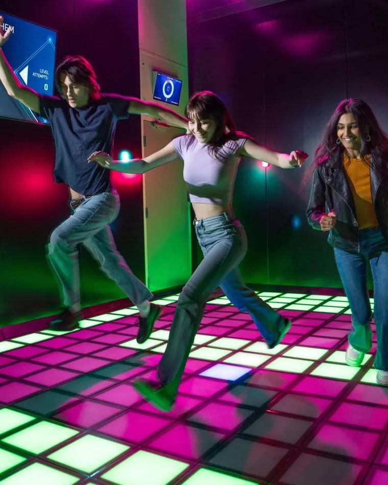 Interactive challenge arena in a multi-activity leisure centre